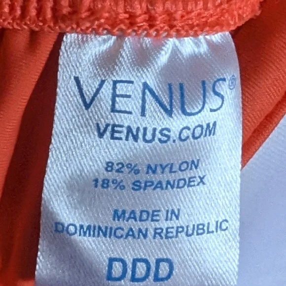 VENUS Orange Bikini Top with V-Neck and Decorative Detail - Picture 2 of 4